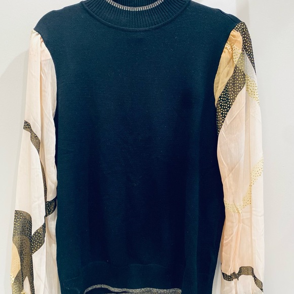 By Design Mock Neck Chiffon Sleeve Sweater - Picture 4 of 4